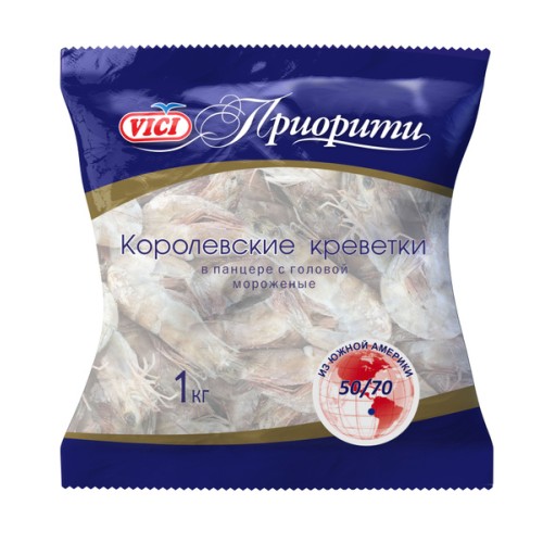 VICI Королевские креветки в панцире в/м 50/70 вес.