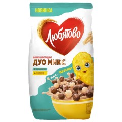 Готовый завтрак ЛЮБЯТОВО Шарики шоколадные Дуо микс 200гр. , шт