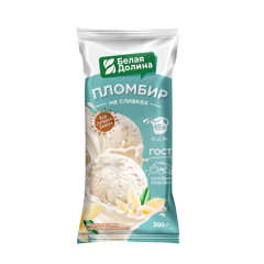 Пакет 500г ПЛОМБИР НА СЛИВКАХ ГОСТ 15% шоколад Белая Долина