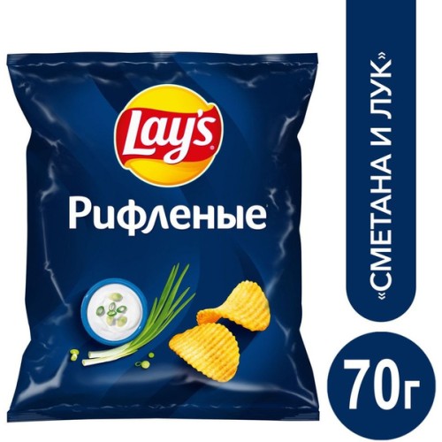 Лейз риф Сметана Лук 70г — купить Лейз в Москве
