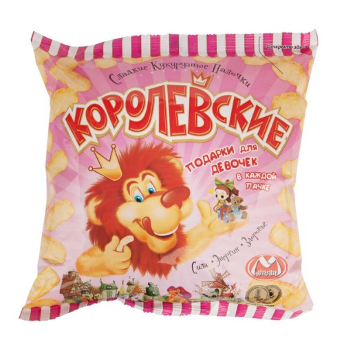 Кукурузные палочки Сюрпризы королевские с подарком для девочек 70гр. / Матяш, шт
