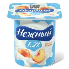 Нежный Лёгкий 0,1% 95г Продукт Йогуртовый пастериз. с соком персика