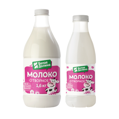 Молоко  3,2% пэт-бут Белая Долина, 835 гр, шт