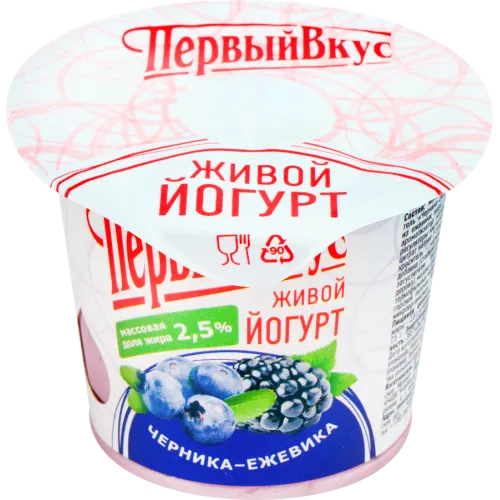 Йогурт Черника-Ежевика 2,5% УДОЕВО пэт-бут 260 гр, шт
