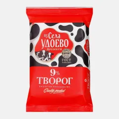 Творог 9% Из села Удоево флоу-пак 180г, шт