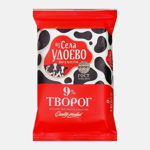 Творог 9% Из села Удоево флоу-пак 180г, шт