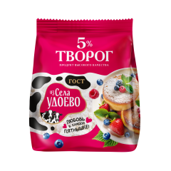 Творог 5% Из села Удоево флоу-пак 180г, шт