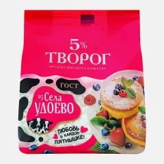 Творог 5% Из села Удоево стабилобэг 315г, шт