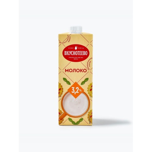 Молоко питьевое ультрапаст. Вкуснотеево 950 3,2% ТБ Сквэр