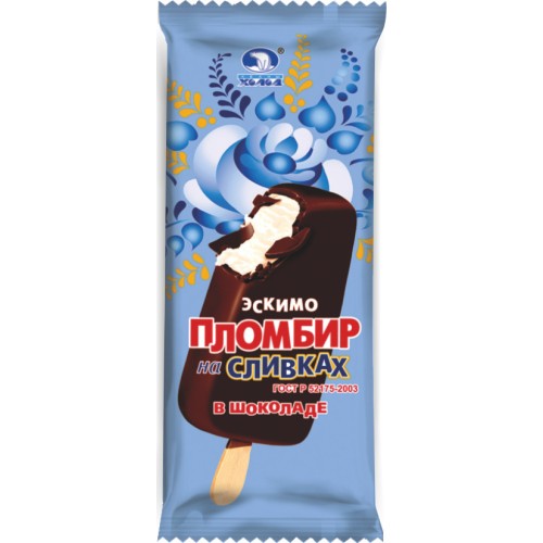 P&V ЛТ Эскимо Энергия пломбир двухслойный (ваниль/шок) в шок.гл. 70г, шт