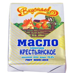Масло Крестьянское 72,5% фас.0,180 гр Радость вкуса
