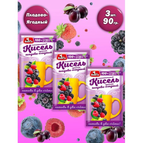 Десерт фруктовый. Кисель плодово-ягодный готовый к употреблению вишнёвый. Вкусный день (250 г), шт