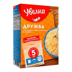 КРУПА УВЕЛКА СМЕСЬ РИС КР./ПШЕНО ДРУЖБА 5пак/80г  , шт