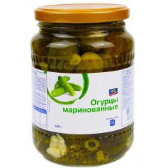 ОГУРЦЫ ЕКО МАРИНОВАННЫЕ ДЕЛИКАТЕСНЫЕ (6-9) 680г, шт