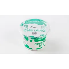 Сметана 20% пл. стакан 200гр (Ягодная поляна)