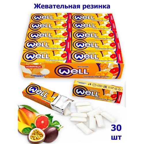 Жев.резинка со вкусом фруктов 14гр/30шт, шт