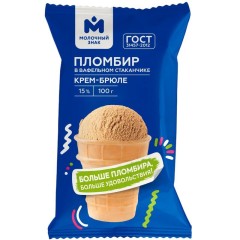 Стакан 100 г ИЗ СЕЛА УДОЕВО ПЛОМБИР ГОСТ крем-брюле 15%