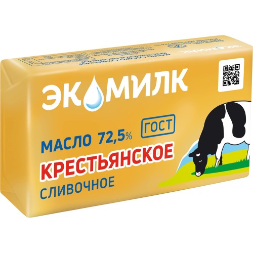 Масло сладко-сливочное в/с Крестьянское 72,5% ТМ Внуковское 180 гр