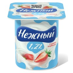 Нежный Легкий 0,1% 95г Продукт йогуртный пастериз. с соком клубники