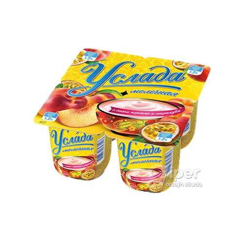 Услада молочная 1,2%  95г с соком персика