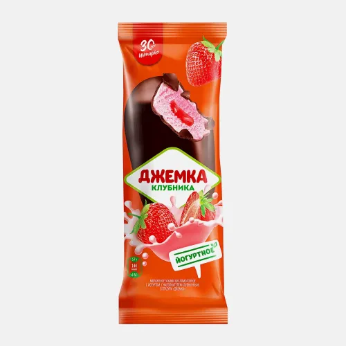 Эскимо Джемка йогуртное в глазури с клубничным джемом 57 гр.  Инмарко