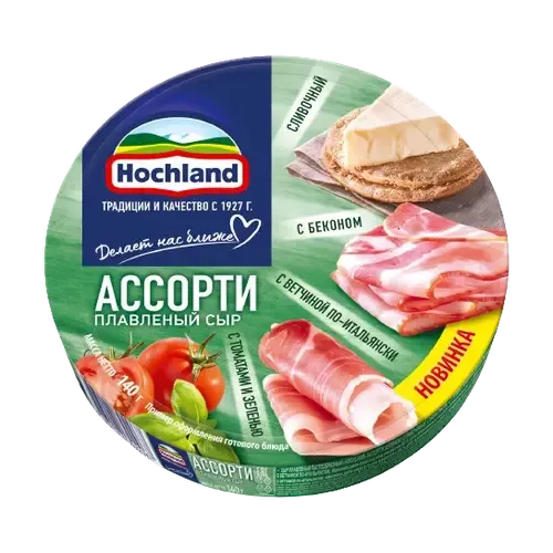 Сыр Хохланд творожный с ветчиной и зеленью 60% пл/в 140 г, шт