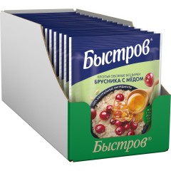 БЫСТРОВ Хлопья Брусника Мед 40г, шт