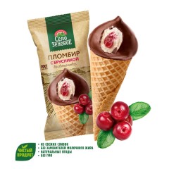 Рожок ГОСТ 15% 70 г ИЗ СЕЛА УДОЕВО пломбир со вкусом карамель-лесной орех