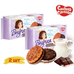 Печенье сладкая Слобода Внучка с клубничным кремом
