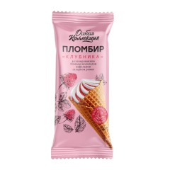 P&V Рожок Sufrele клубника с клубничным джемом пломбир 130г