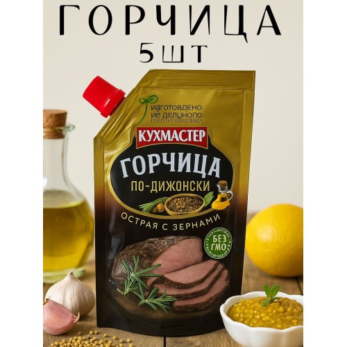 Горчица Кухмастер По-Дижонски столовая дой-пак 140 г