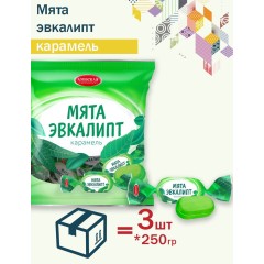 Карамель леденц.Мята-Эвкалипт 250гр Азов
