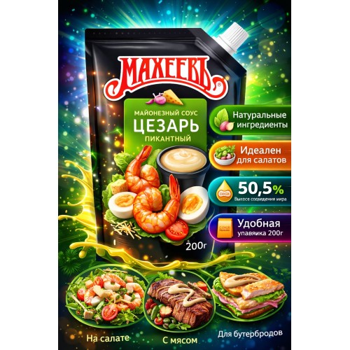 Майонезный соус Тайский 50,5% жирн. д/п 200гр Махеевъ