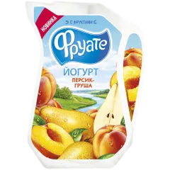 Йогурт с персиком и грушей Фруате 850г 1%