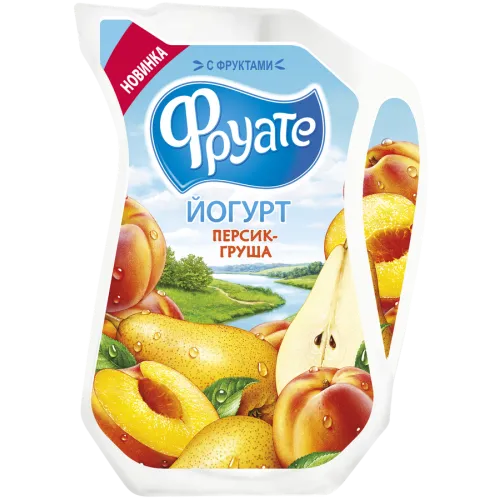 Йогурт с персиком и грушей Фруате 850г 1%