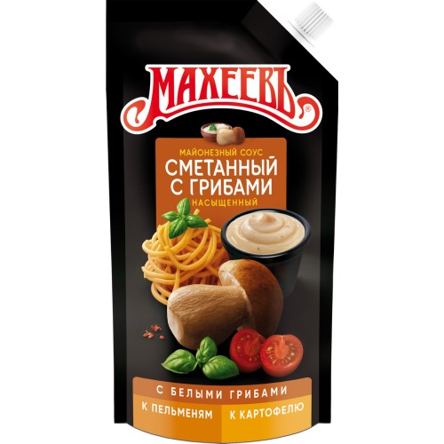 Майонезный соус Сметанный с Грибами 50,5%жирн. д/п 200гр/ Махеевъ, шт