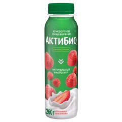 Актибио Йогурт питьевой Клубника Земляника 260г бут
