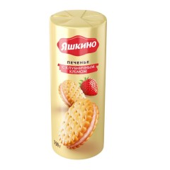 Печенье затяжное Яшкино с клубничным кремом 190г