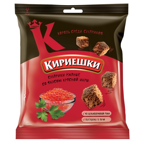 Сухарики Кириешки ржаные 40г Красная икра