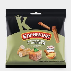 Сухарики Кириешки ржаные 60г + 25мл Хол. с хреном + горч. соус