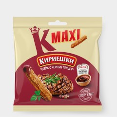 Сухарики Кириешки ржаные 60г + 25мл Стейк + Барбекю соус