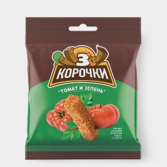 Сухарики 3корочки ржаные 40г Томат с Зеленью