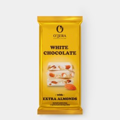 Шоколад белый OZera White w.Straw.cris.pop.can. 90г