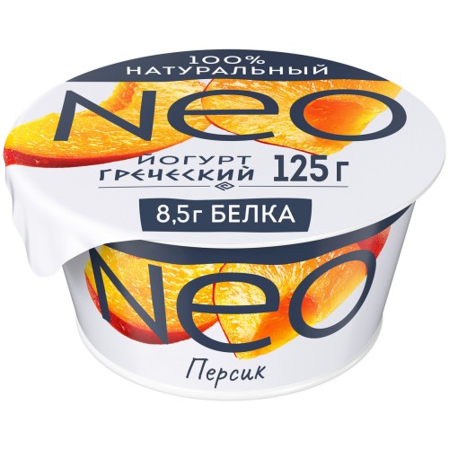 НЕО 125г  Йогурт Греческий с персиком. м.д.ж. 1,7%