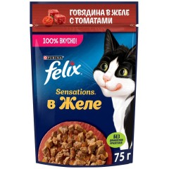 FELIX Sensations Желе Говядина Томат 75г, шт