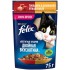 FELIX Двойная Вкуснятина Говядина Птица 75г, шт
