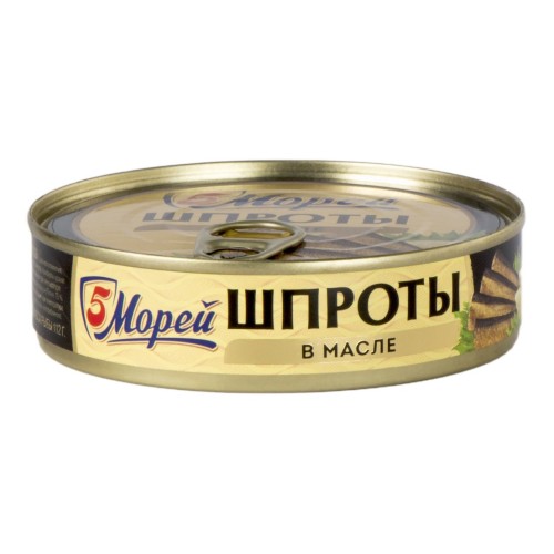 ШПРОТЫ в масле 5 МОРЕЙ (из салаки) 160г КЛЮЧ