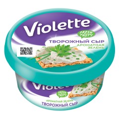 Творож сыр Виолетта с зелен, п/кор 140г., шт