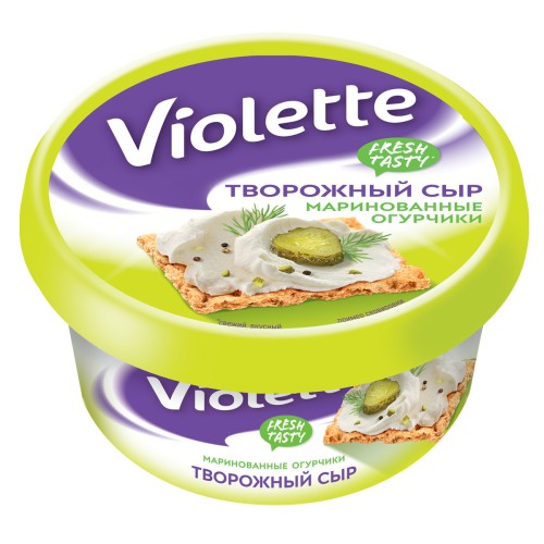 Творож сыр Виолетта с огурцами и зеленью м.д.ж. в с.в. 70%, 140 г