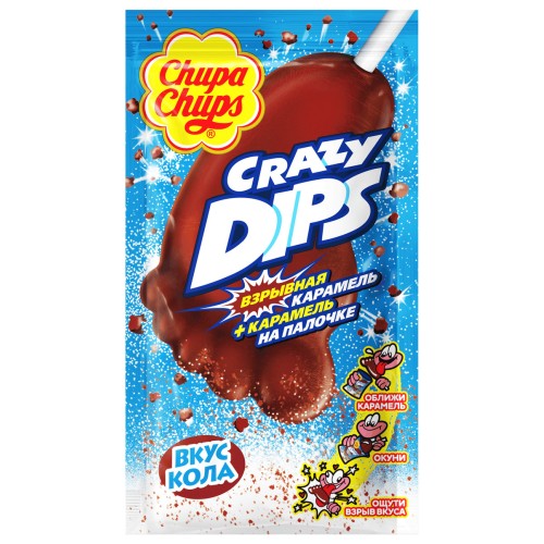 КАРАМЕЛЬ ЧУПА-ЧУПС CRAZY DIPS КОЛА 14г, шт
